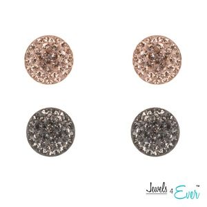 Duo of Genuine Preciosa Crystal Ball Stud Earrings